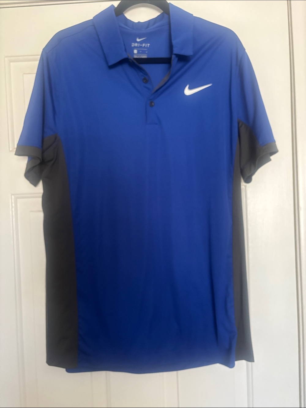 Nike Men's Blue and Gray Dri-FIT Polo